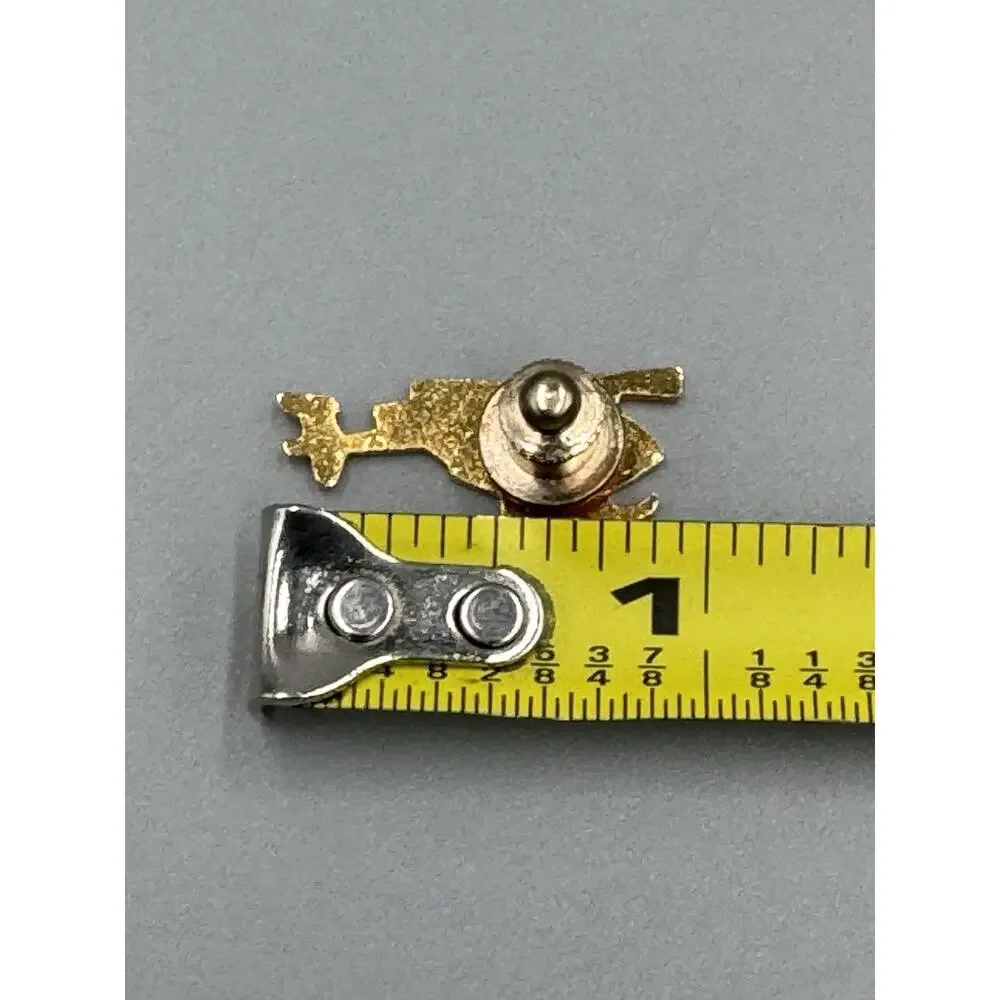 Helicopter Gold Colored Background Lapel‎ Hat Pin